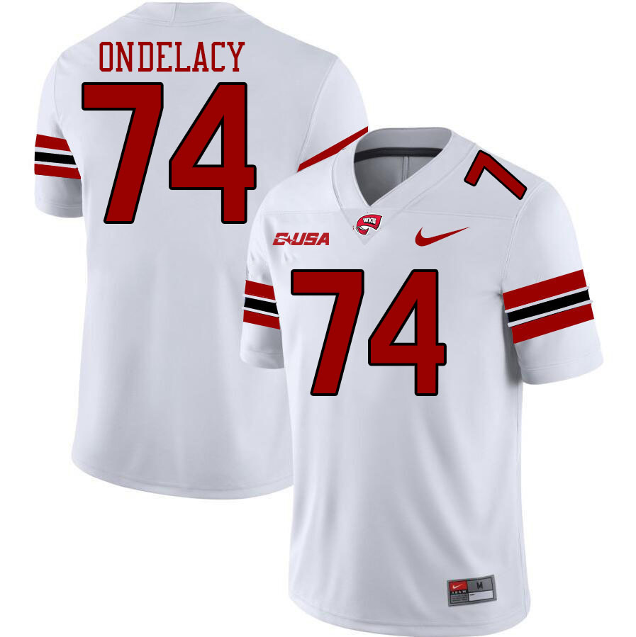 Western Kentucky Hilltoppers #74 Michael Ondelacy College Football Jerseys Stitched Sale-White